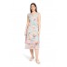Betty Barclay - 1843 1844 Half lang gebloemd stretch kleed pastel groen roze.